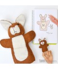 Hand Puppet | Brown Kangaroo with Joey